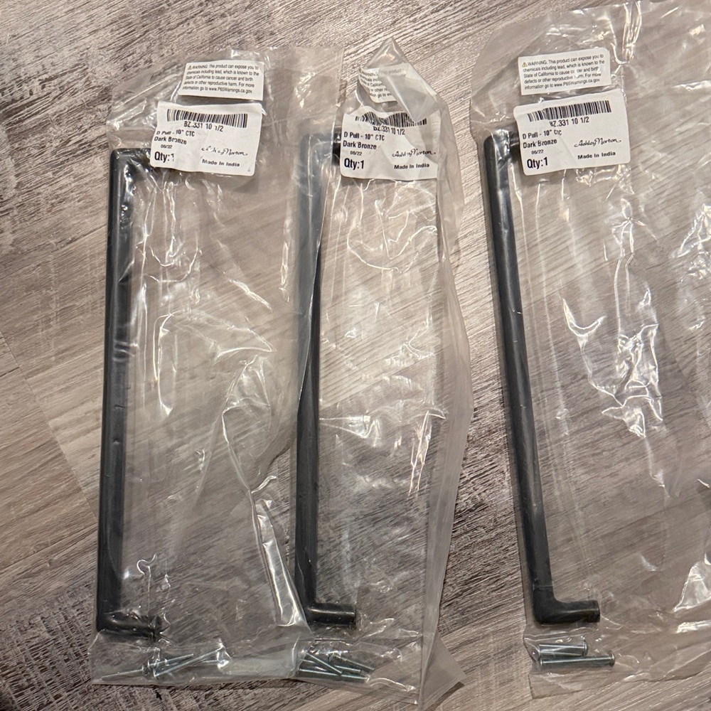 Set of 3 Black Ashley Norton dark bronze 10”ctc Metal Handles